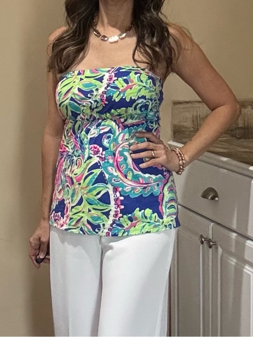 Lilly Pulitzer Colorful Paisley Tube Top S
